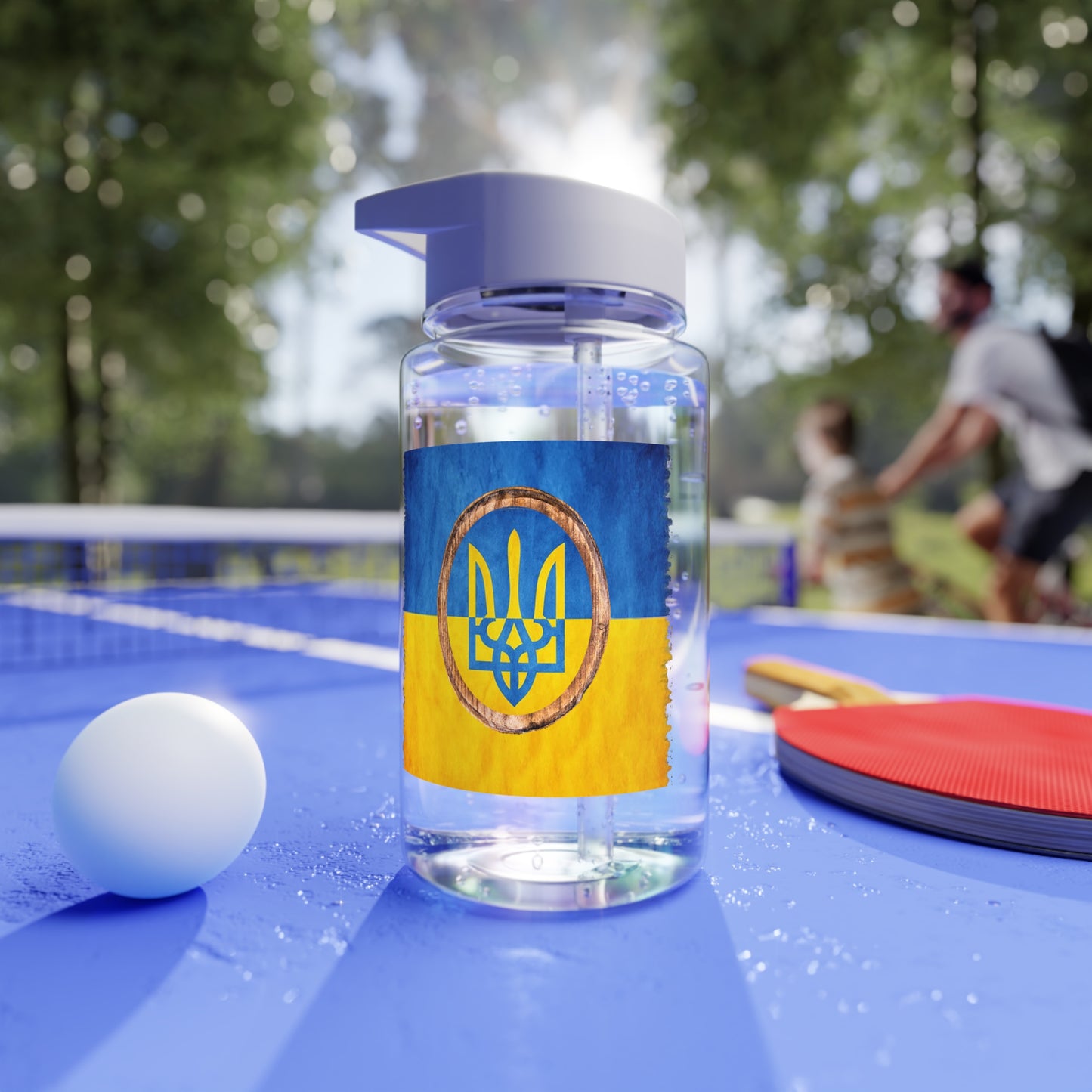 "UKRAINIAN TRIDENT FLAG" BIODEGRADABLE - Tritan Water Bottle