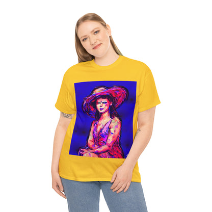 LADY IN SUN HAT - Airt on a Shirt  - Unisex Heavy Cotton Tee - AUS