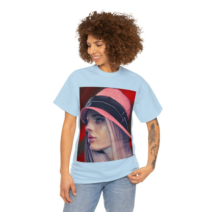 LADY IN PINK HAT - Airt on a Shirt  - Unisex Heavy Cotton Tee - AUS