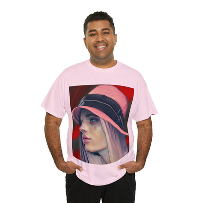 LADY IN PINK HAT - Airt on a Shirt  - Unisex Heavy Cotton Tee - AUS