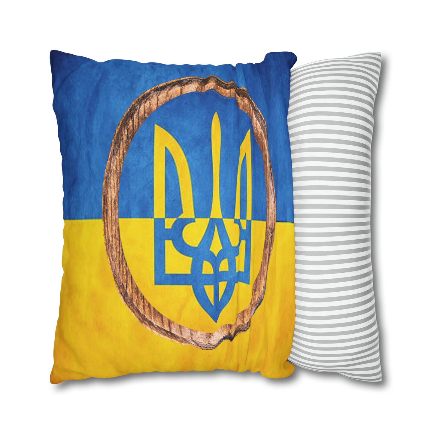 SLAVA UKRAINI & TRIDENT FLAG - Spun Polyester Pillowcase