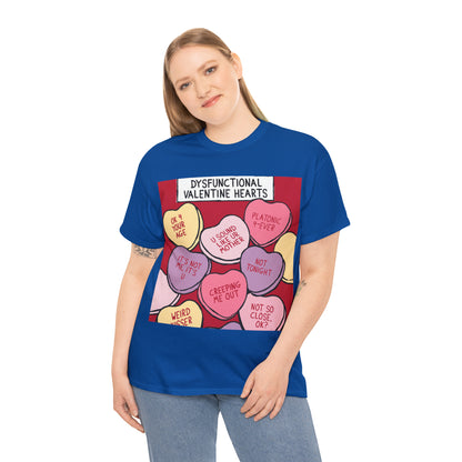 Dysfunctional Valentine's Hearts - Unisex Heavy Cotton Tee