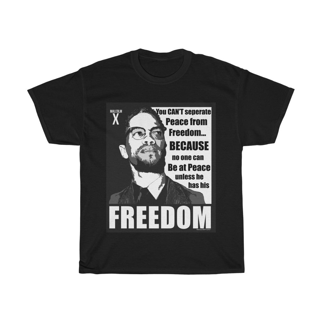 MALCOLM X FREEDOM Unisex Heavy Cotton Tee (Black)